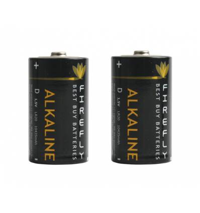 D Alkaline batterier - 2 stk. - Firefly